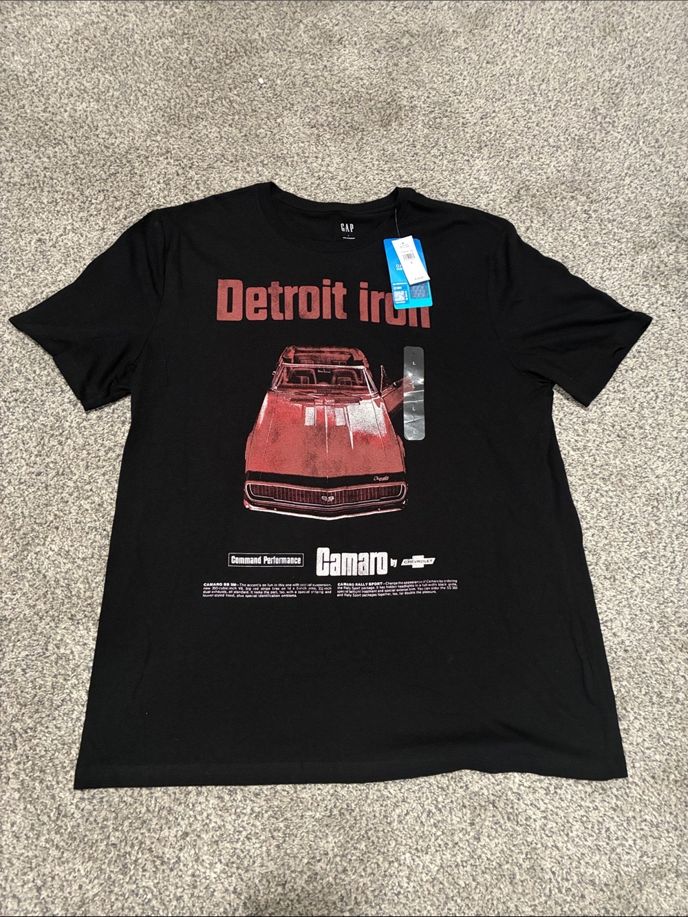 GAP Black Short-Sleeve 'Detroit Iron' Camaro Graphic Tee